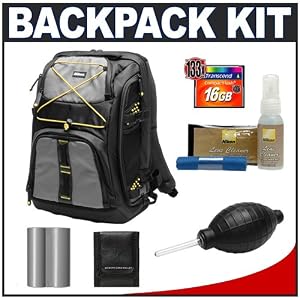 Nikon Digital SLR Camera & Laptop Backpack + 16GB CF Card + EN-EL3e Battery + Accessory Kit for D700, D300s, D300, D200