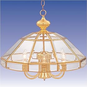 6-Light Pendant Glass and Brass by Maxim Manufacturing
