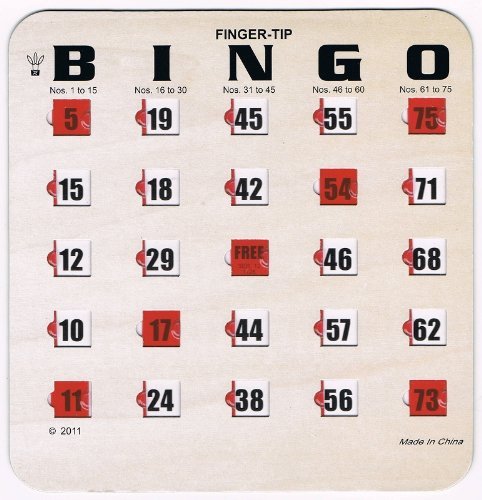 Regal Games Woodgrain / Tan Finger-tip Shutter Bingo Cards - Set of 50