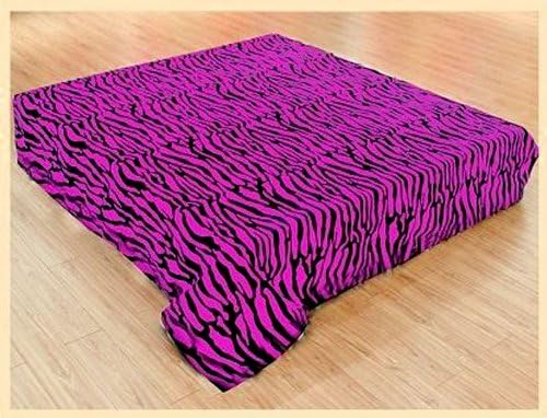 Twin Zebra Fushia Hot Pink Plush Reversible Coral Fleece Mega Throw Travel Blanket