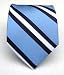 100% Silk Woven Light Blue and Navy Striped Tie