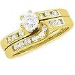 14K Yellow Gold Diamond Wedding Set - 0.60 Ct.
