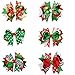 Mookiraer® Christmas Cute Baby's and Girl's Grosgrain Hair Bows Hair Clips Barrettes 6 Pack (SD565)
