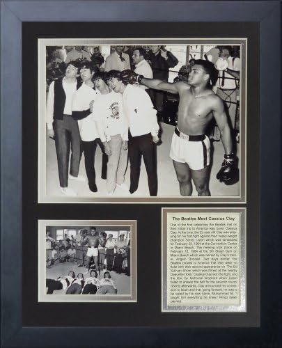 The Beatles - Muhammad Ali (Cassius Clay) 11" x 14" Framed Photo Collage by Legends Never Die, Inc.