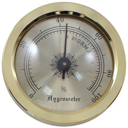 Gold Bezel Round Analog Hygrometer
