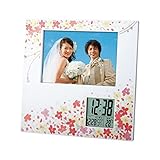 フォトフレームクロック(写真立て付き置時計) 花柄 温度表示/アラーム/スヌーズ機能付き 8881S【代引不可】 生活用品 インテリア 雑貨 インテリア 家具 フォトスタンド アルバム [並行輸入品]