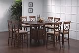 IMAGE OF 9pc Counter Height Dining Table w/Lazy Susan & 8 Croos Back Stools Set