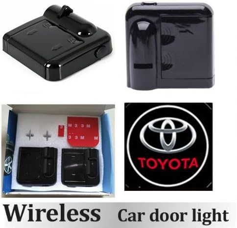1Pair LED Car Door Light Auto Welcome Light Laser Car Door Shadow led Projector Toyota Logo Wireless Car Welcome Door for Toyota Auto Door Light (Toyota 2)