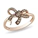 10k Rose Gold Brown Diamond Bow Ring, Size 8 ( .14 cttw, H-I Color,…