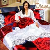 Diana 6 Piece Queen Duvet Cover Bedding Set in Rose