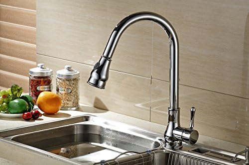 Klabb Faucet KF 8001C Single Handle Pull-Down Kitchen Faucet with Magnetic Docking, chrome plated