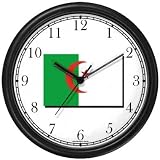 Flag of Algeria - Algerian Theme Wall Clock by WatchBuddy Timepieces (White Frame)
