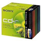 Review Sony Media And Recording 20CDQ80NXSL / Sony 20CDQ80NXSL 20-Pack 80min/700Mb Recordable CD (Colour Mix)