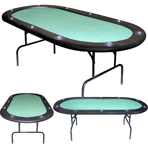 Trademark 84 Inch Texas Holdem Green Felt Poker Table, Green
