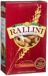 Aroma Antico Rallini Red Pepper Flavor, Italian Pretzels, 8-Ounces Boxes (Pack of 6)