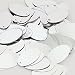 Silver Shiny Metallic Oval 7/8