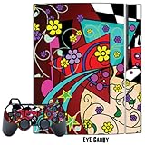 Skin Decal Cover for Playstation 3 Console + two PS3 Controllers - Eye Cand ....