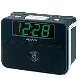Jensen AM/FM Dual Alarm Clock Auto Time Set Clock Radio - JCR-255