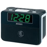Jensen AM/FM Dual Alarm Clock Auto Time Set Clock Radio - JCR-255 (Black)