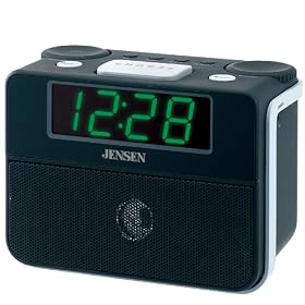 Jensen AM FM Dual Alarm Clock Auto Time Set Clock Radio - JCR-255 (Black) by Jensen