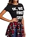 Haola Women's Casual Tops Summer Street Printed T-Shirt Short Sleeve Funny Tees