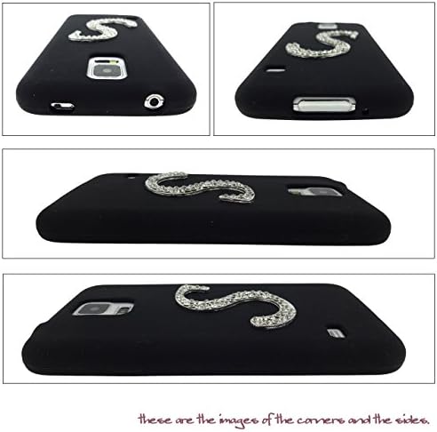 Us-Trendsss 3D Rhinstone Crystals initial/Alphabet/Character Black silicone Soft Case for Samsung Galaxy S5 (U)
