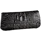 Jalda Croc-Embossed Christa Clutch with Chain Strap
