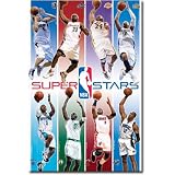 (22x34) NBA Superstars (Nowitzki James Bryant Iverson Howard Wade Garnett Paul) Sports Poster Print