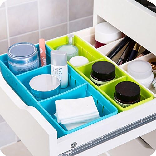 Chois® Storage Drawer Plastic Box Drawers Active Organizer Free Divsion Air Vent Keep Dry (Large,White)