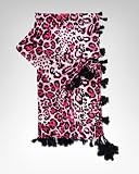 bebe Animal Print Tassel Scarf
