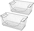 Pro-Mart DAZZ Medium Stacking Baskets, Chrome, Set of 2