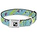 Buckle-Down Seatbelt Buckle Dog Collar - Eighties Party Blue/Yellow/Pink - 1