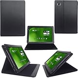 VERTEKS (TM) Acer Iconia Tab A500 A501 10.1-Inch Android Tablet Multi-Angle Leather Folio Case Cover (NOT Compatible with Acer Iconia Tab W500) (Black)