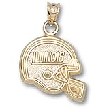 University of Illinois Flat Helmet Pendant (Gold Plated)