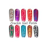 2012 Cracked Crackle Glaze Nail Polish, Color Purple Plum 