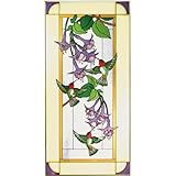 IMAGE OF HUMMINGBIRD in FUCHSIA Painted Tempered Glass 20.5x42 Window