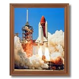 NASA Space Shuttle Challenger Blast Off Photo Wall Picture Oak Framed Art Print