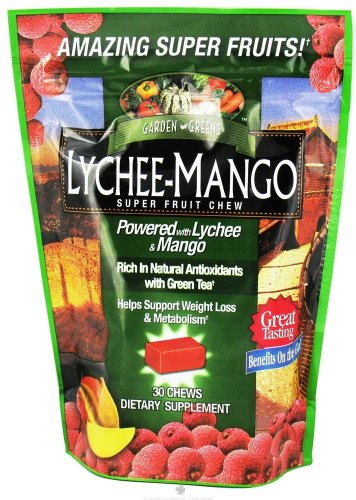 Garden Greens Lychee-mango Super Fruit Chew 30 Chews - 2 Packs