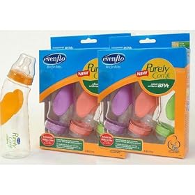 Evenflo Purely Comfi 9 oz. Angled Bottle- 6 Pack