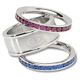 Stainless Steel Montreal Canadiens Stacked Ring Set