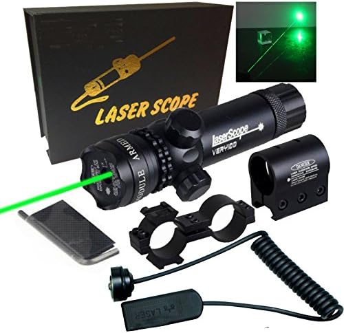 Hiyadeal New 5mw 532nm Tactical Green Dot Rifle Gun Trace Laser Mount Scope Sight