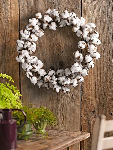Faux Cotton Boll Wreath