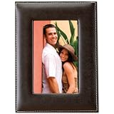 Lawrence Frames Dark Brown Leather 5 by 7 Picture Frame