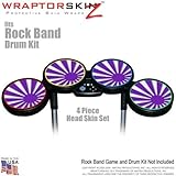 Rising Sun Purple Skin by WraptorSkinz fits Rock Band Drum Set for Nintendo Wii, XBOX 360, PS2 & PS3