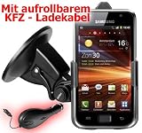 DAS ORIGINAL YAYAGO STARTER SET FÜR Ihr Samsung Galaxy S Plus i9001 : Halter ***VIBRATIONSFREI*** KFZ Halterung 360 grad drehbar für Ihr Samsung Galaxy S Plus i9001 KFZ Halter Autohalterung + Kfz Ladekabel MIT AUFROLLFUNKTION für Ihr Samsung Galaxy S Plus i9001 + Sportliche Oberarmtasche für z.B. mp3 Player + yayago Lanyard