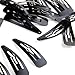 FACILLA 20 X Black Snap Prong Clips for Girls Hair Bows 2.21