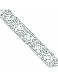 Genuine .925 Sterling Silver Vintage Style Cz Bracelet . 100% Satisfaction Guaranteed.
