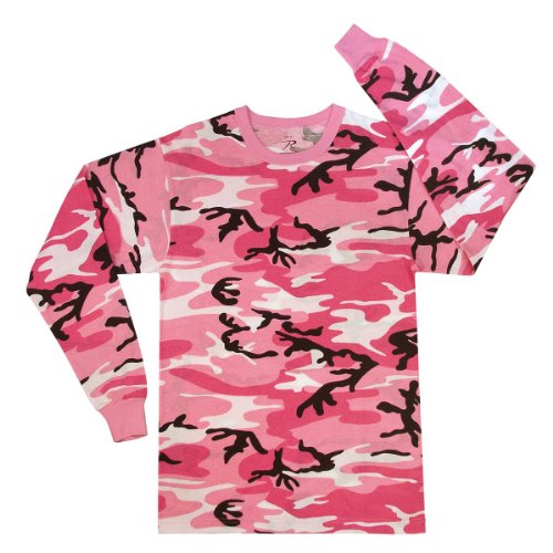 Mens Camouflage T-Shirt - Long Sleeve, Pink Camo by Rothco