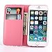 Yakamoz Lovely Cute Black Red Bow Bowkot Polka Dot Leather Flip Wallet Stand Case with Card Slots for Apple Iphone 6 4.7 Inch with Free Screen Protector & Stylus Pen