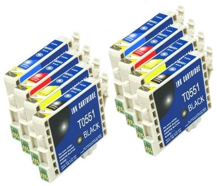 Multipack X2 Full Sets of 4 Compatible Inks for Stylus Photo R240, R245, RX420, RX425, RX520 Printer Inks  Double Capacity Inks  Latest Chip
